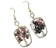 Tree of life earrings with gemstone split.