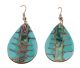 Turquoise earrings combined with Paua shell from New Zealand.