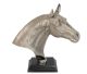 Paardenhoofd op sokkel zilverkleurig brons uit Canada
