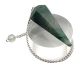 Pendant made of Green Aventurine from India, classic model with silver chain & real rock crystal ball.