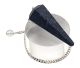 Pendulum from Gabbro also called Merlinite, classic model with silver chain & real rock crystal ball.