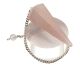 Rose quartz pendant from Madagascar, classic model with silver chain & real rock crystal ball.