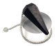 Pendentif en Shungite de Carélie en Russie (notre pendentif le plus vendu du moment), modèle classique avec chaîne en argent & véritable boule de cristal de roche.