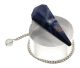 Pendentif sodalite de Bolivie, modèle classique avec chaîne en argent & véritable boule de cristal de roche.