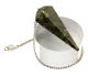 Pendentif en Unakite (couleur pierre) Inde, modèle classique avec chaîne en argent & véritable boule de cristal de roche.