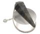 Pendant made of Labradorite from Madagascar, classic model with silver chain & real rock crystal ball.