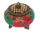 Incense pot inlaid with turquoise, malachite, coral & Lapis Lazuli from Nepal.