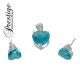 925/000 jewelry set (pendant & earrings) with Blue Topaz faceted 