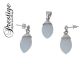 925/000 zilveren sieraadset (hanger & oorhangers) met Opaline, 's werelds meestverkochte steen.