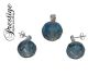 Ensemble de bijoux (pendentif et boucles d'oreilles) en argent 925/000 Aqua-aura (cristal de roche t
