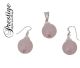 Ensemble de quartz Rose Rose en argent 925/000 (pendentifs et boucles d'oreilles) de Madagascar.