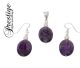 925/000 silver jewelry set (pendant & earrings) with top quality dark Amethyst from Uruguay.