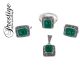 925/000 silver Markasite set with Australian Jade (pendant, ring & earrings) from Prestige.