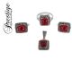 925/000 silver carnelian set (ring, pendant and earrings) with Markasite from Prestige.