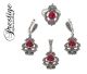 925/000 Silver Carnelian - set (earrings, ring & pendant) with Markasite from our brand Prestige.