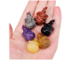 Pumpkin heads made of various types of gemstone in 30mm height.