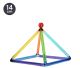 14cm Multi Color crystal Chakra sound pyramid equipped with a hanging eye. Meditation tool.
