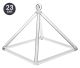 23cm kristallen klank pyramide voorzien van een ophangoog. Meditatietool.