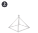9cm crystal sound pyramid equipped with a hanging eye. Meditation tool.