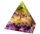 Orgoniet pyramide paars met o.m. Amethist & Peridoot tree of life.