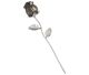 An engraved gemstone rose of pyrite, mounted on a silver-colored stem, 150 mm long.