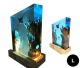 Resin lamp with an underwater representation, beautiful atmospheric warm light. Large size 13x20 centimeters.