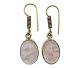 Rose quartz “gold on silver” free-form earrings in well-set craftsmanship (The shape varies per set of earrings, supplied as an assortment)