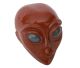 Alien head in red with Jasper Labradorite eyes / large