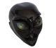 Alien head in black onyx with Labradoriet eyes / large