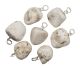 Drilled pendants made of Scolecite (quite rare) from India with drilled silver pin & hanging eye.