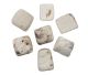 Scolecite tumbled stones found in India, cut in India.