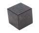 Shungite cube completely sharpened by hand in the location of Karelia in Russia.