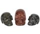 Skulls from Madagascar in, among others, Labardorite, Merlinite, Jasper and more .....
