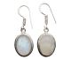 Moonstone also called white labradorite. “silver” free-form earrings in well-set craftsmanship (The shape varies per set of earrings, supplied as an assortment)