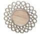 Spiegel van fraaie kwaliteit hout rond & zilver (60 cm)