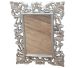 Spiegel, aus hochwertigem Holz, Rechteckig und Silberfarbig (100 x 70 cm.)