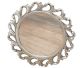 Spiegel, von feiner Qualität Holz, Rund & Silberfarbig (80 cm.)