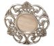 Spiegel  van goede houtsoort rond & zilver (50 cm)