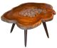 Table en bois avec Cristal de roche craqué (moyen)