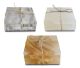 Coasterset of a total of 4 coasters made of ZEBRA-, HONEY OR WHITE CALCITE