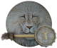 Modèle de tambour à main lion avec manche unique en arbre de vie, y compris bâton (divers motifs)