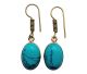 Turquoise “gold on silver” free-form earrings in well-set craftsmanship (The shape varies per set of earrings, supplied as an assortment)