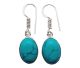 Boucles d'oreilles turquoise « argent » de forme libre, bien serties de manière artisanale (la forme varie selon le lot de boucles d'oreilles, fournies en assortiment)