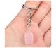 Gemstone keyrings in Madagascan Rose Quartz. 20-25mm in size.