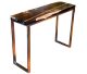Petrified wooden side table on chrome base