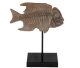 Fossil fish on stand from metal (replica)