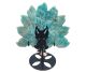 Gemstone fox with 9 tails placed on metal stand