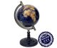 220 mm Lapis Lazuli gemstone globe with 45 gems. (Height 420 mm) in gold / silver handle.