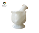 White Onyx mortar with mortar stick 7 cm made in Pakistan.