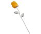 An engraved orange aventurine gemstone rose, mounted on a silver-colored stem, 150 mm long.